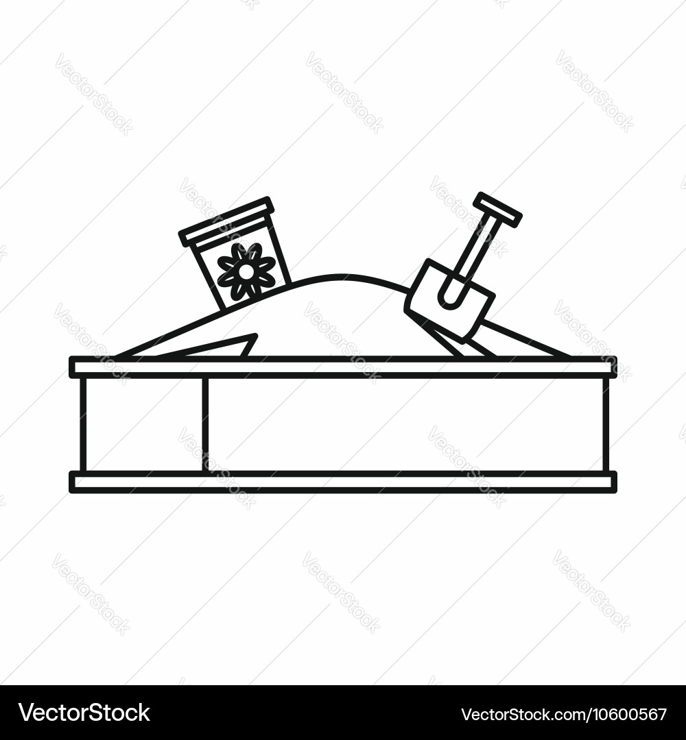 Sandbox on a playground icon outline style vector image