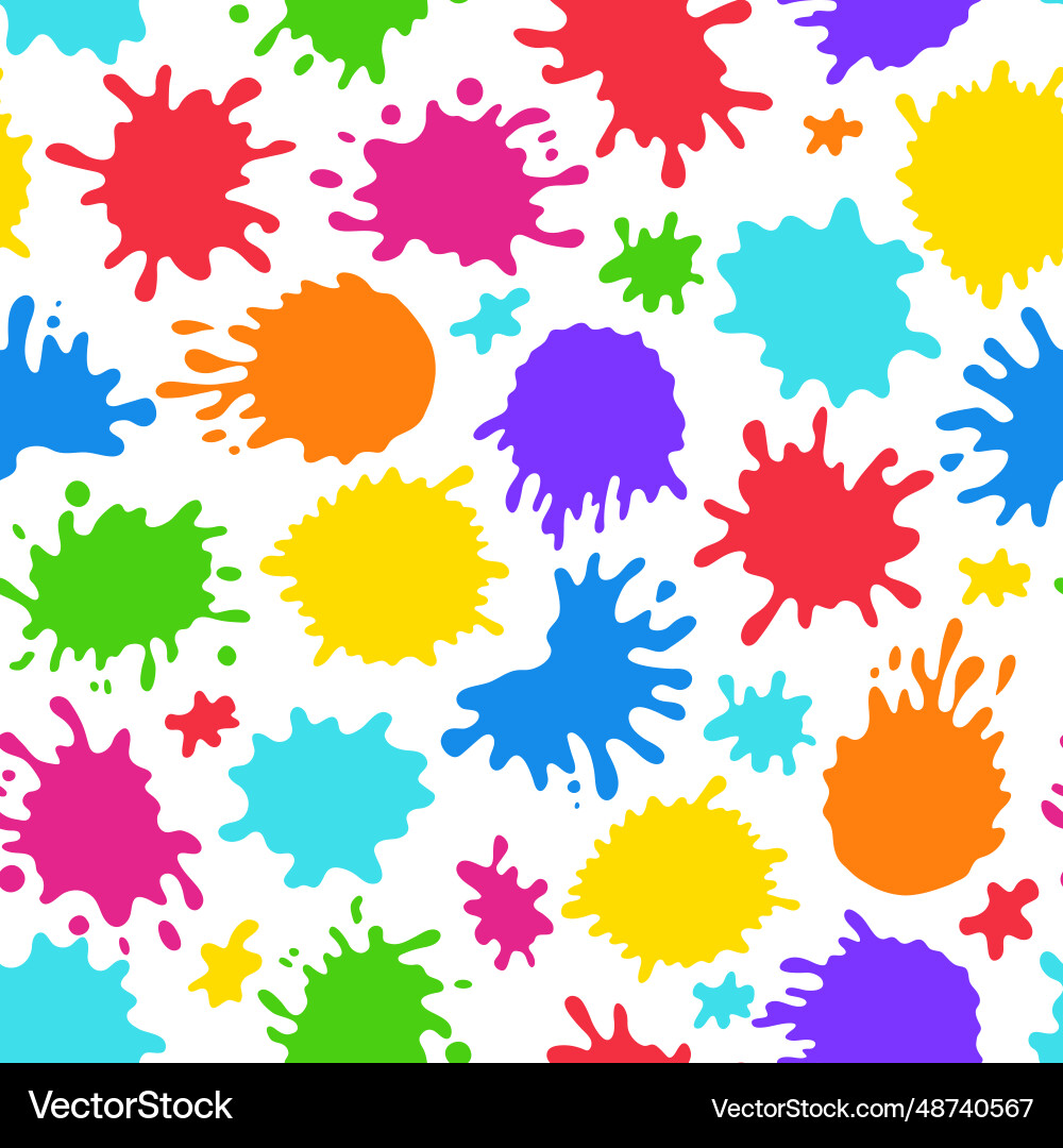 Seamless pattern with color paint splashes Seamless pattern with color paint splashes Vector Image
