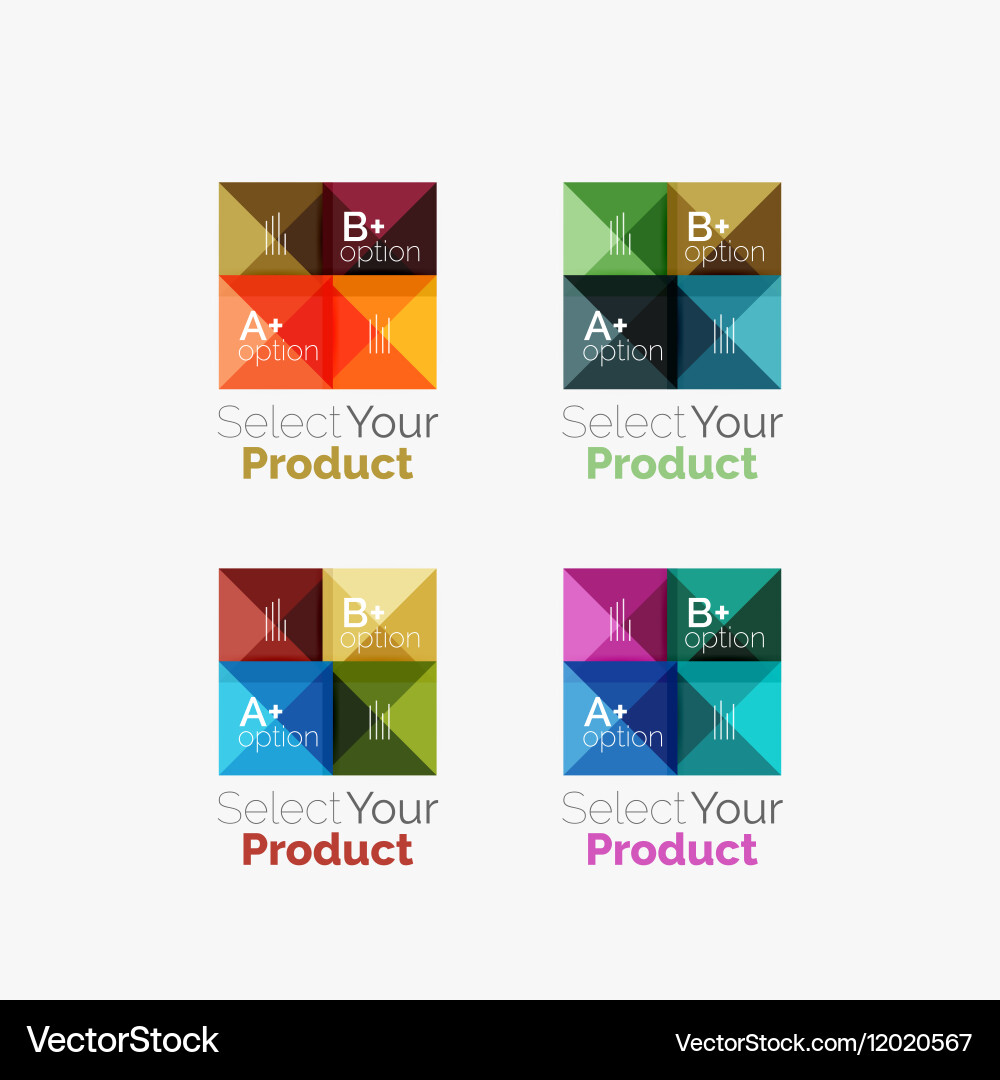 Set of square abstract background templates Vector Image
