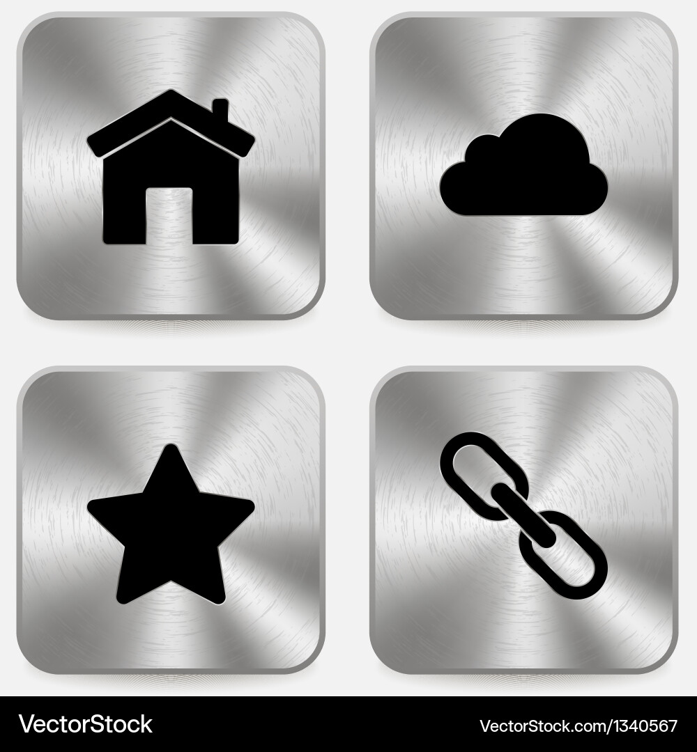 Set of web icons on metallic buttons vol2 Vector Image