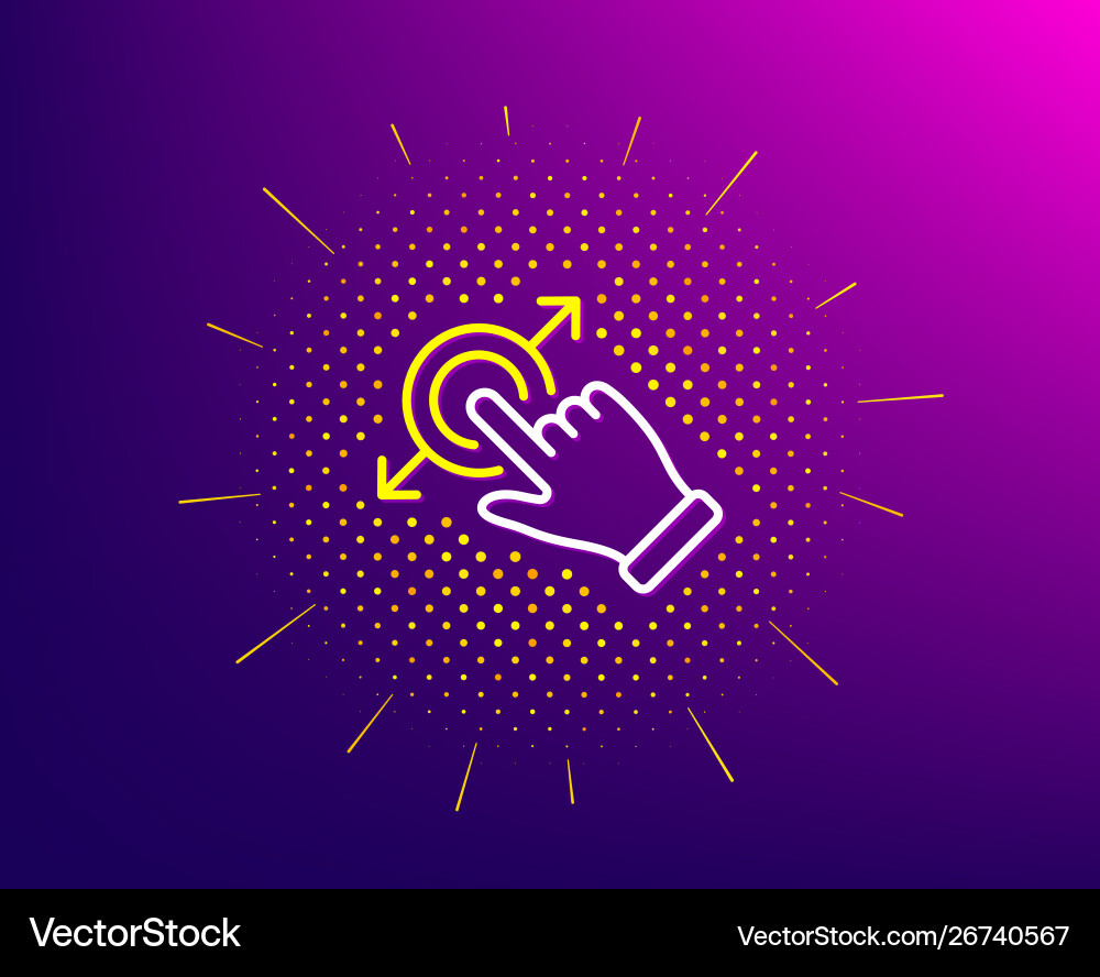 Touchscreen gesture line icon drag and drop arrow Touchscreen gesture line icon drag and drop arrow vector image
