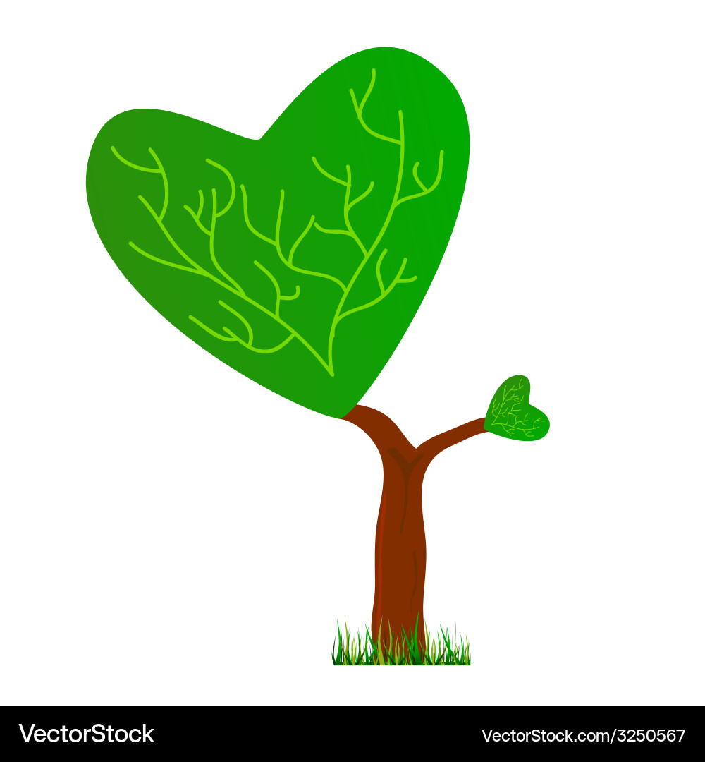 Tree with a crown in the shape of heart vector image