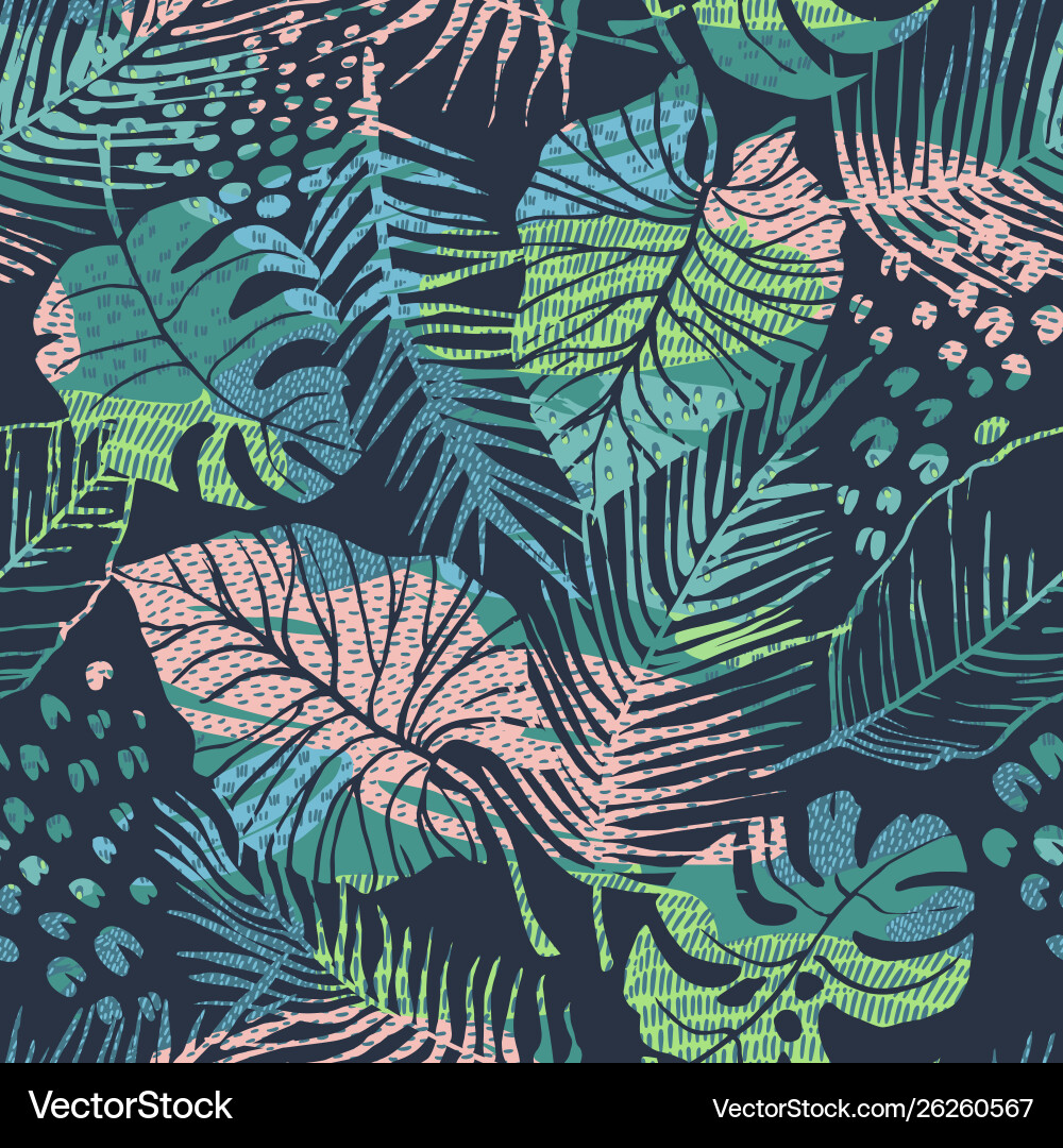 Tropical Botanical Pattern vector image