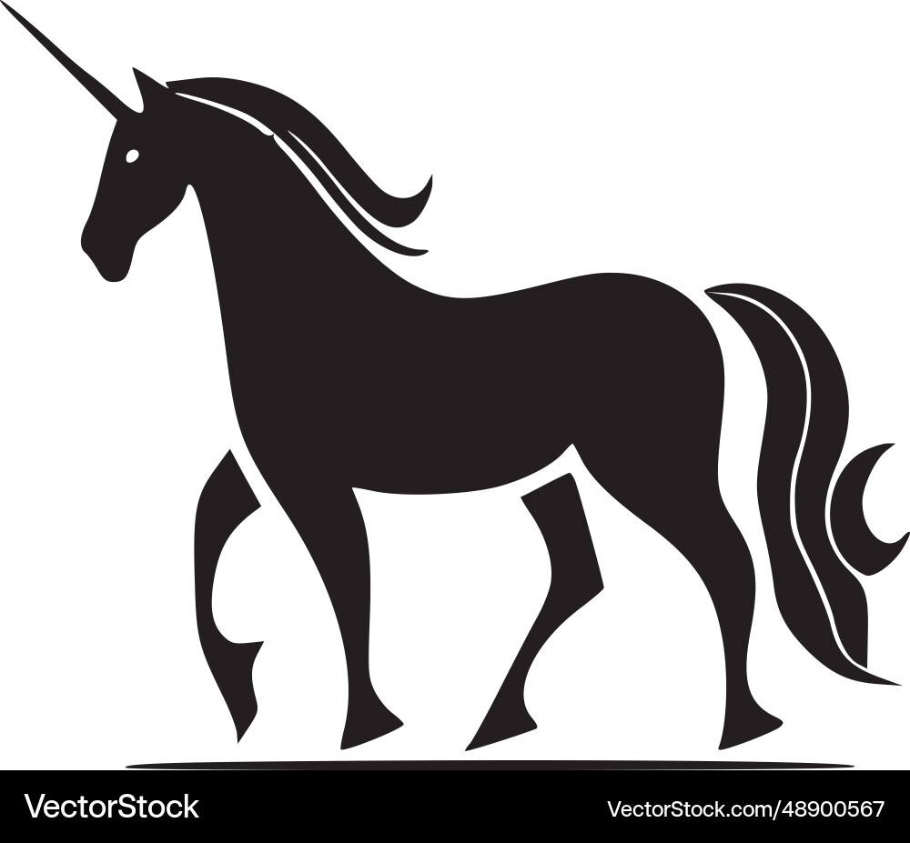 Unicorns - minimalist and flat logo Vector Image