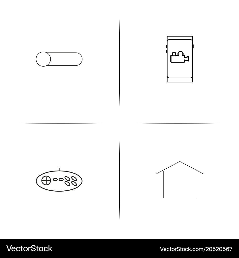 User interface simple linear icons set outlined vector image