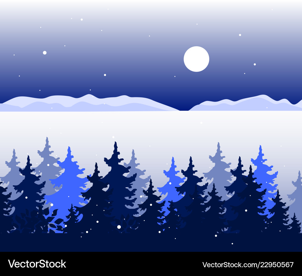 Winter Forest Landscape Royalty Free Vector Image