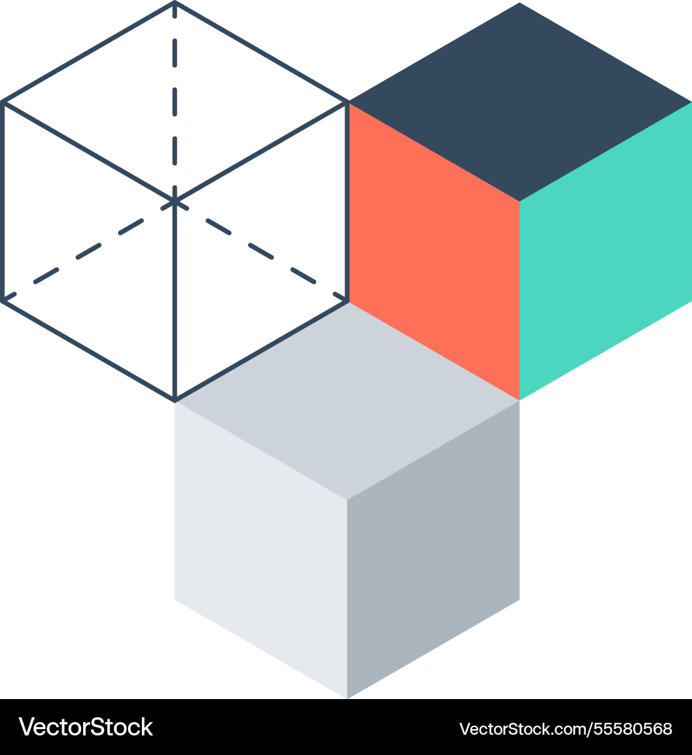 3d modeling flat web icon 3d modeling flat web icon vector image
