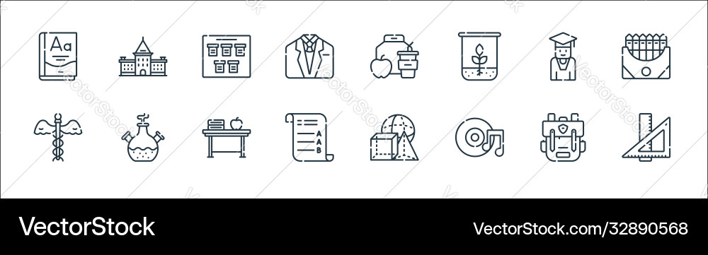 Academy line icons linear set quality Vector Image