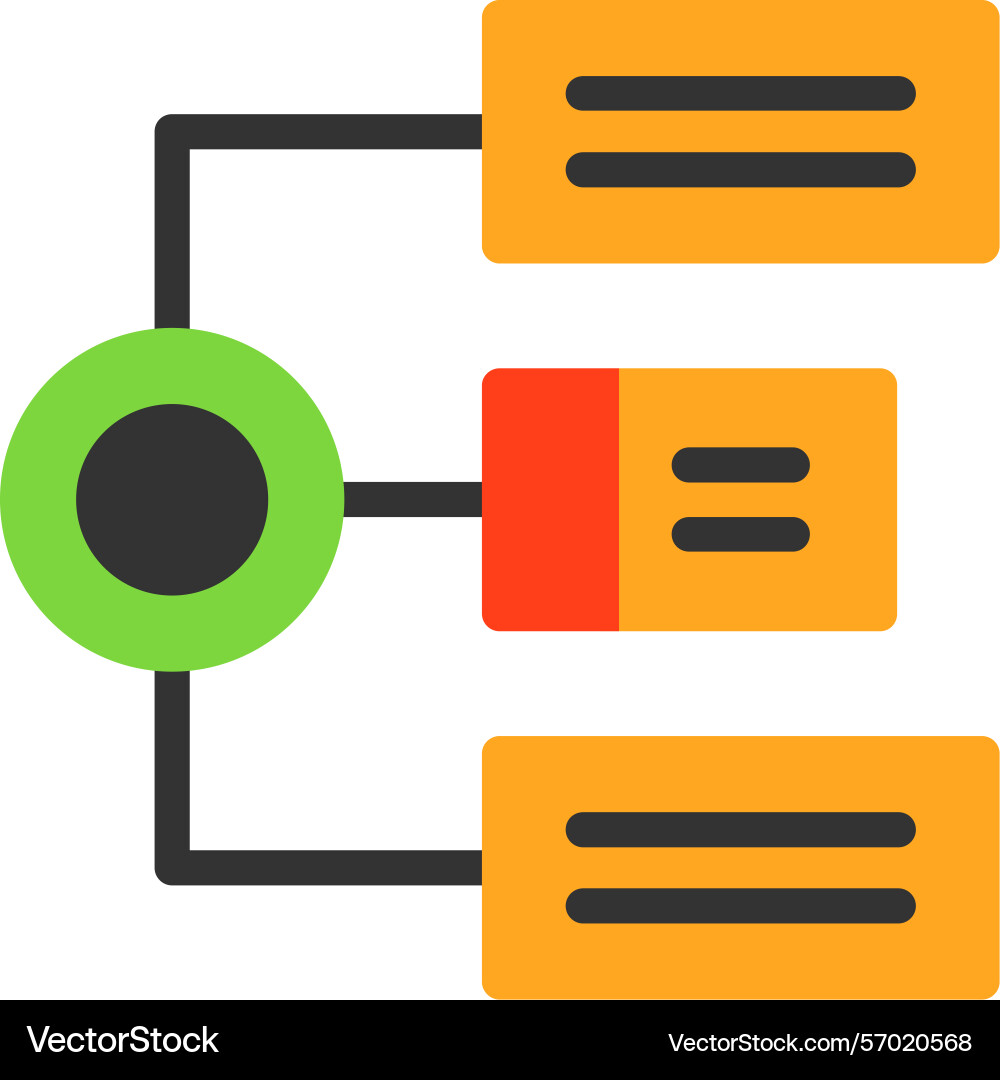 Algorithm flat style icon design vector image