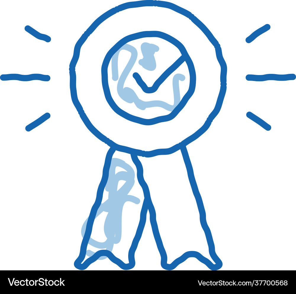 Auszeichnung Medaillen Scheck Doodle Icon Hand gezeichnet Auszeichnung Medaillen Scheck Doodle Icon Hand gezeichnet vektorbild