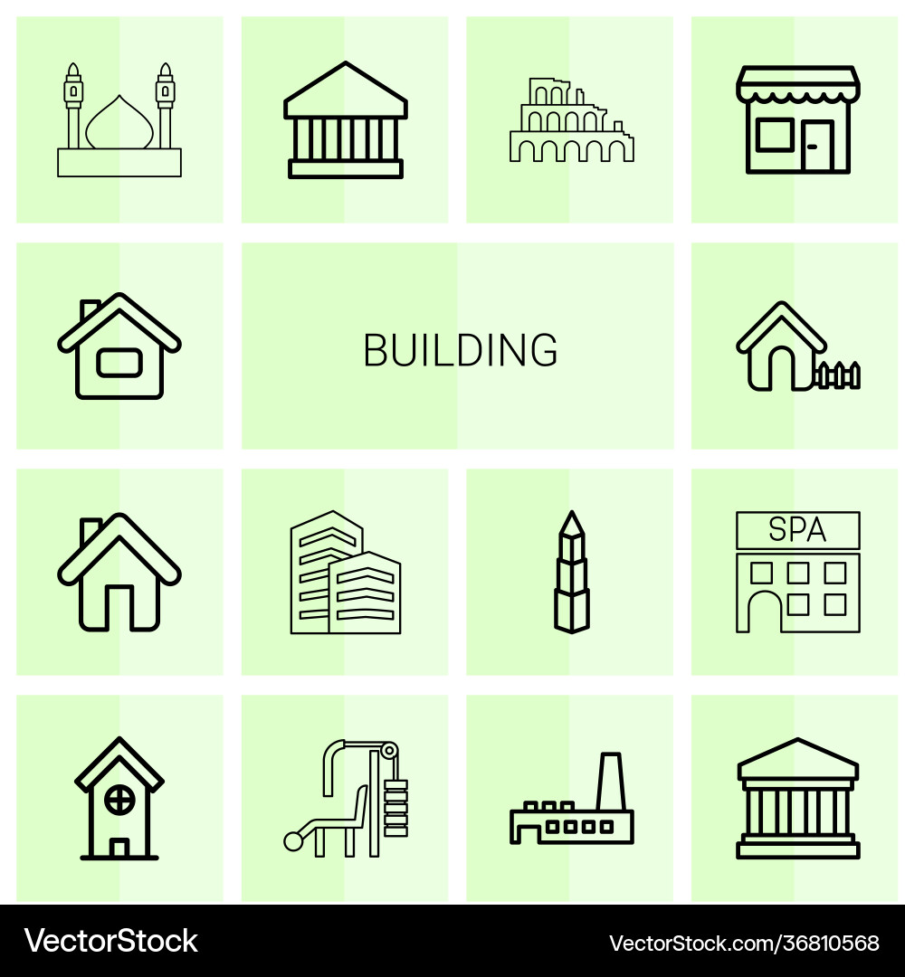 Building icons Vector Image