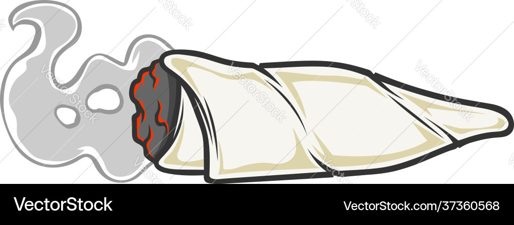 Cartoon marijuana cannabis cigarette with smoke Cartoon marijuana cannabis cigarette with smoke vector image