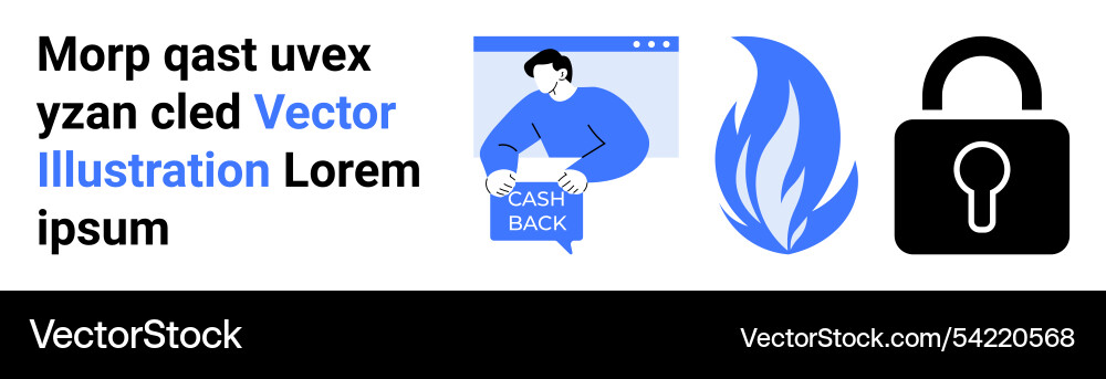 Cashback notification fire safety and lock Cashback notification fire safety and lock vector image