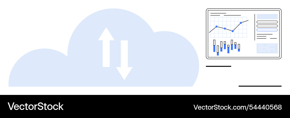 Cloud computing data transfer with analytical Cloud computing data transfer with analytical vector image