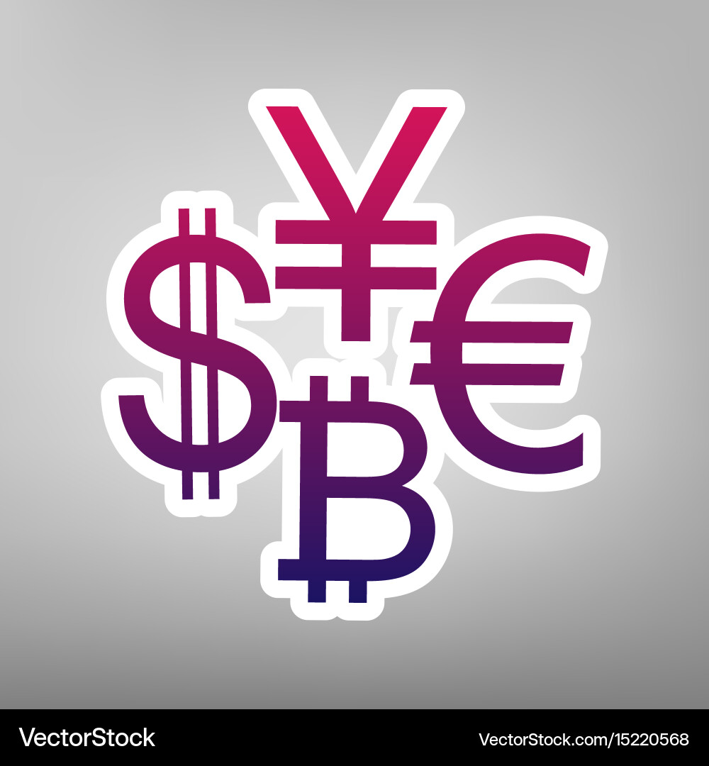 Currency sign collection dollar euro bitcoin – Royalty-Free Vector |  VectorStock