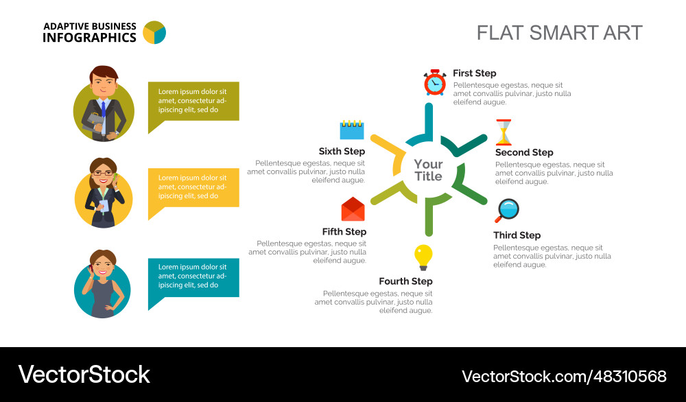 Cycle chart slide template Cycle chart slide template Vector Image