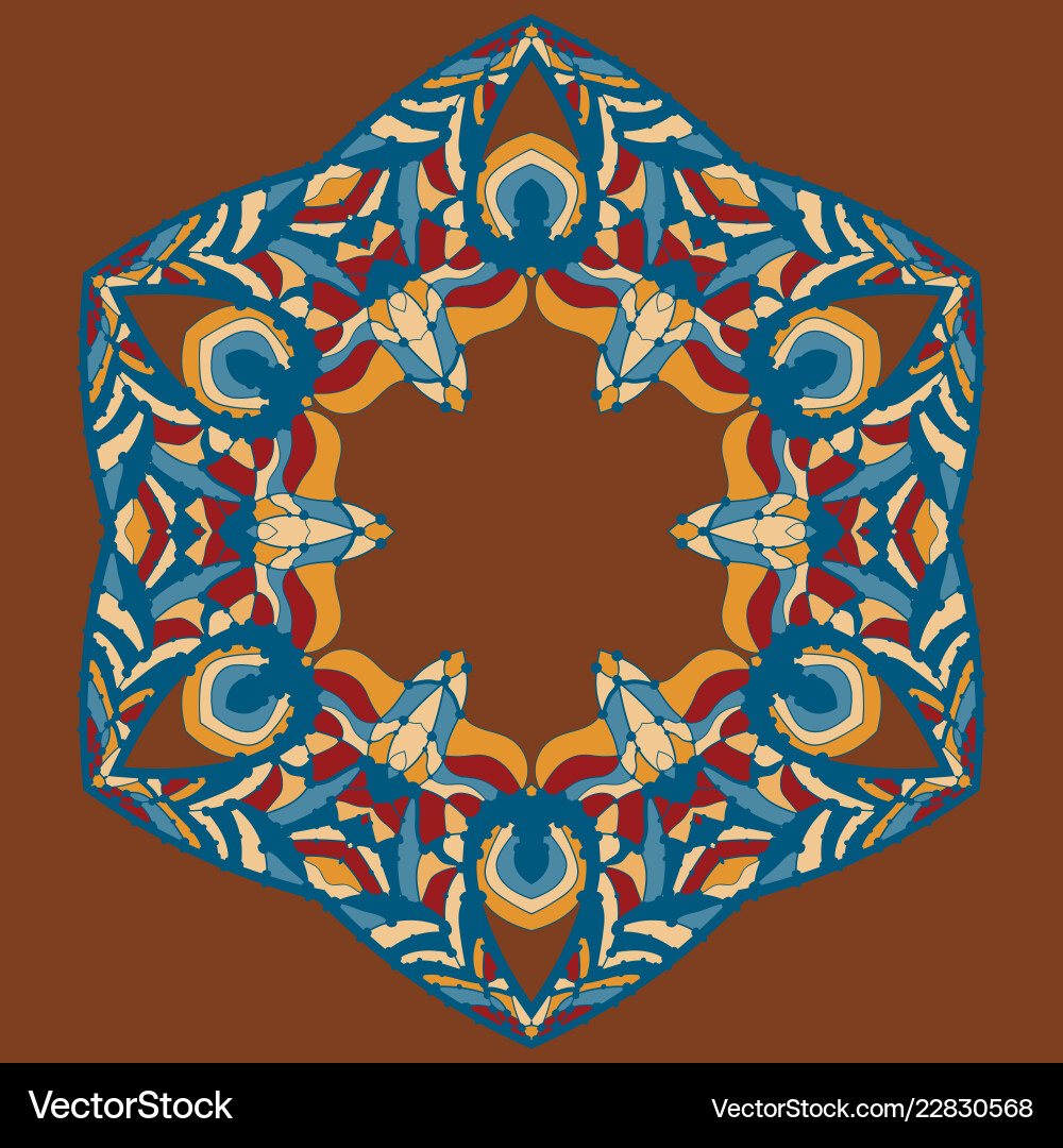 Ethnic symmetrical seamless pattern in multi color Ethnic symmetrical seamless pattern in multi color vector image