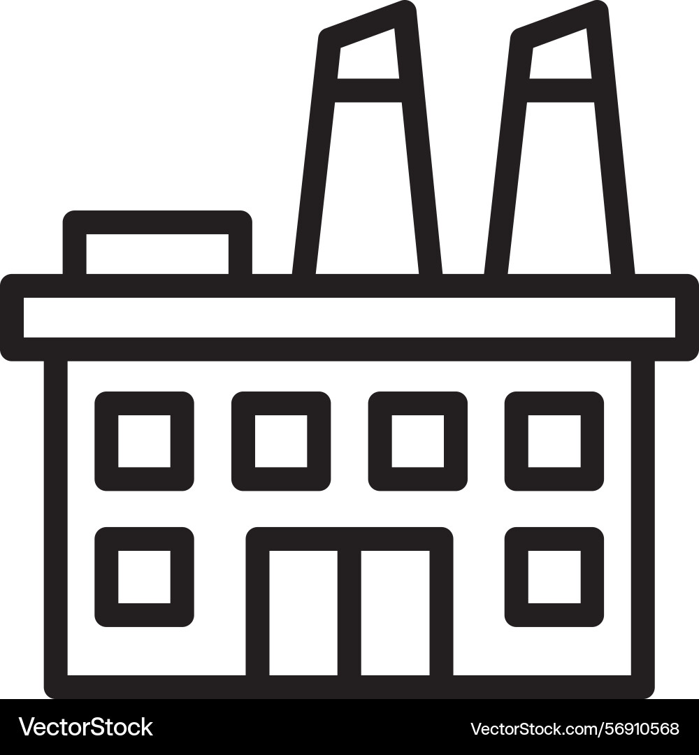 Factory building linear style icon design vector image