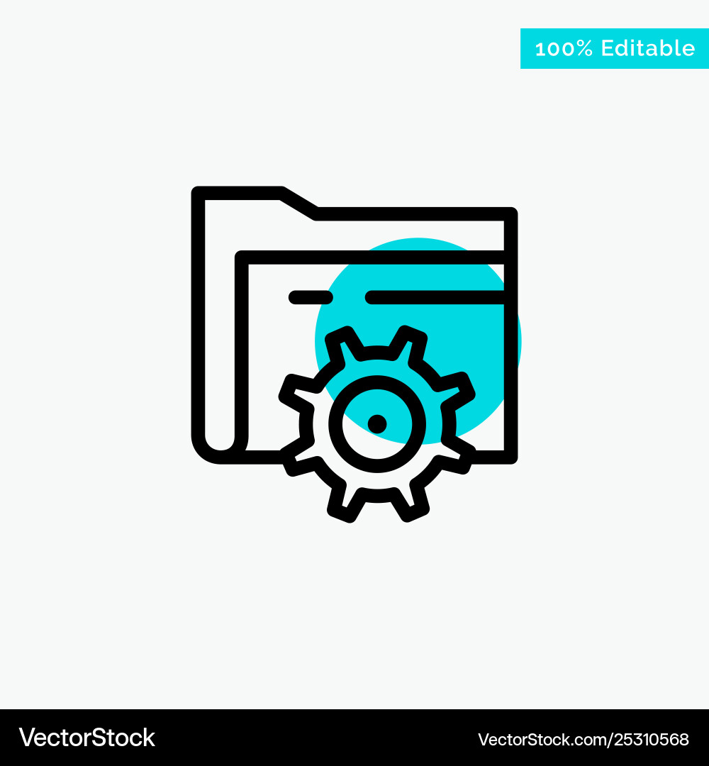 Folder setting gear computing turquoise highlight Folder setting gear computing turquoise highlight vector image