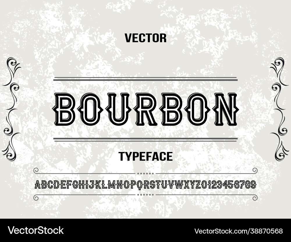Font alphabet script typeface handcrafted Font alphabet script typeface handcrafted vector image