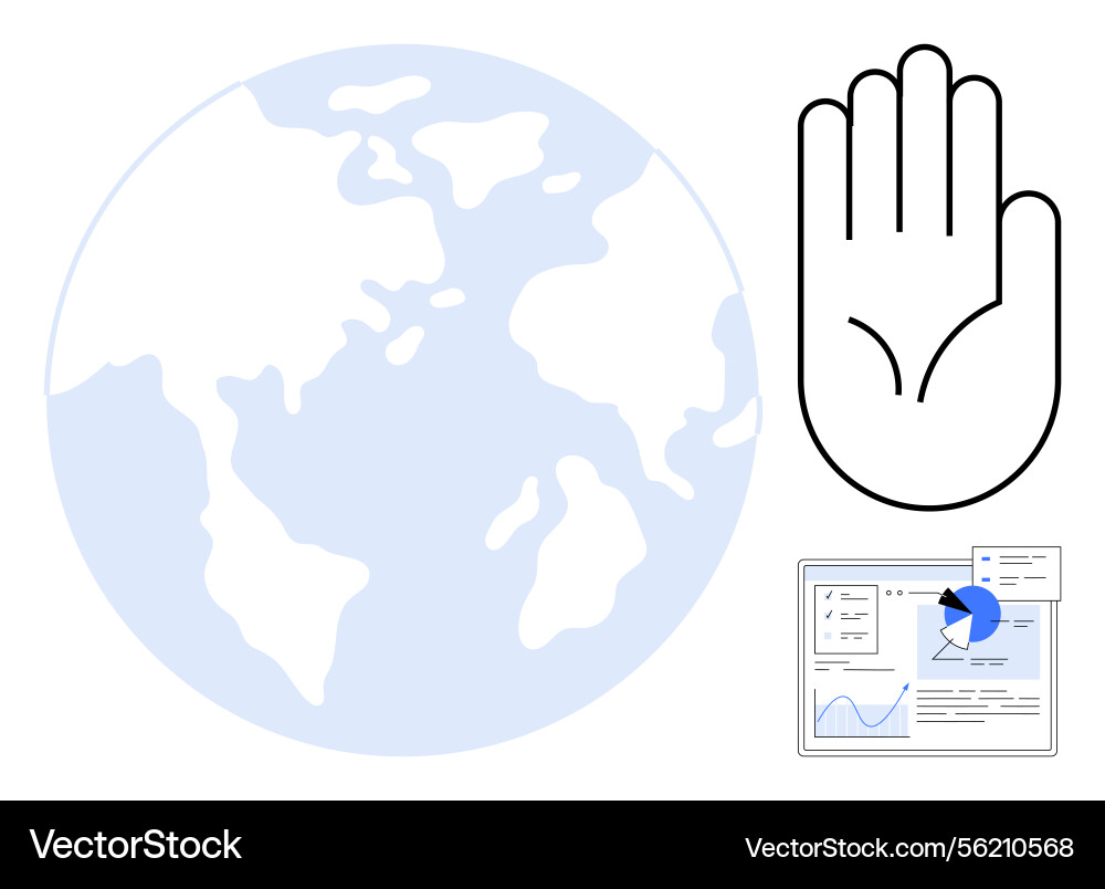 Global awareness with data visualization Global awareness with data visualization Vector Image