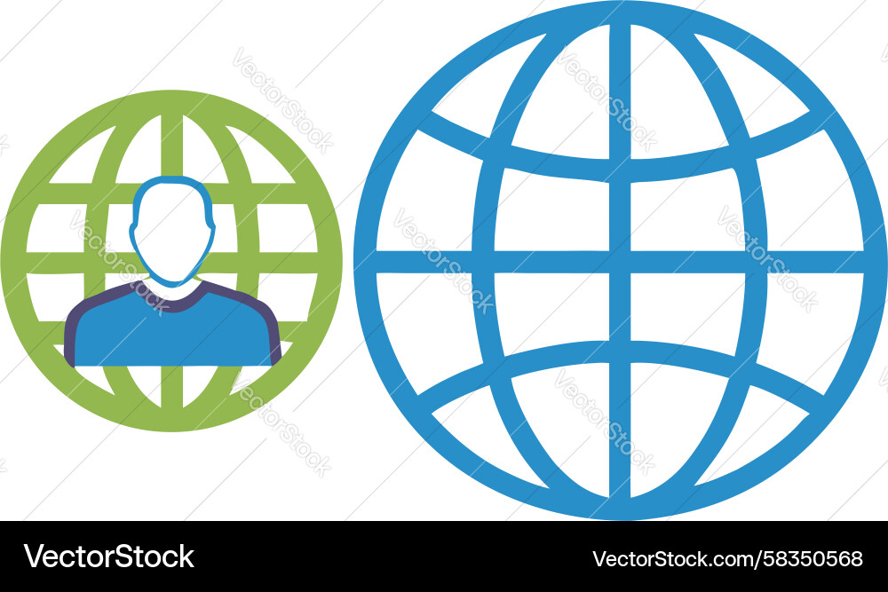Global Connection User Icon Vector Image