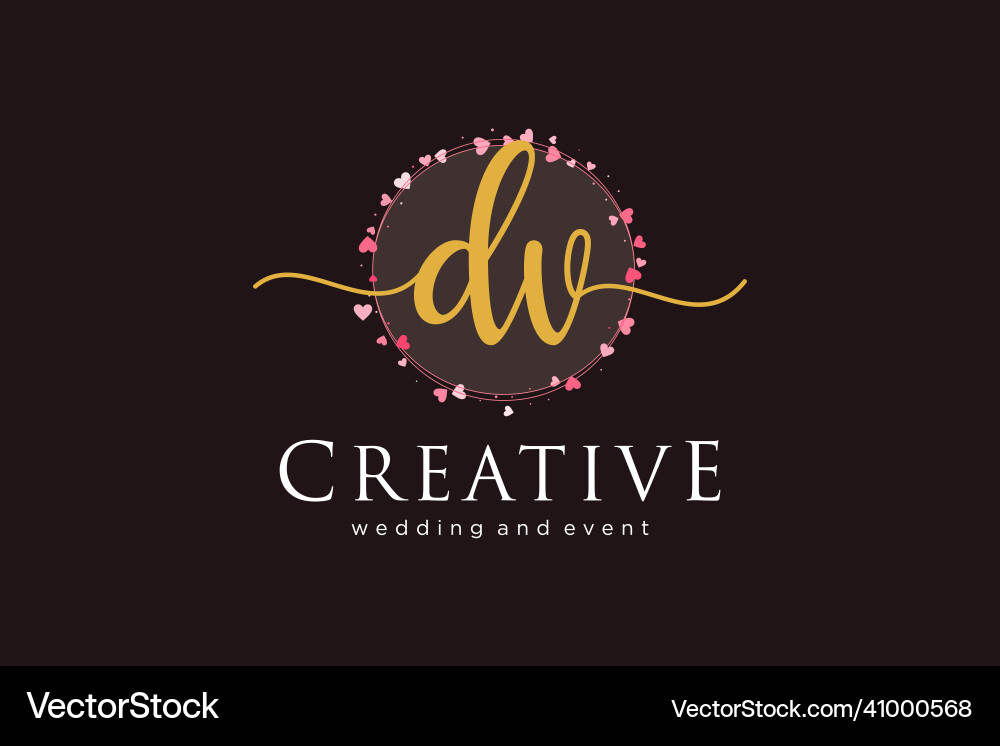 Initial dv feminine logo usable Royalty Free Vector Image