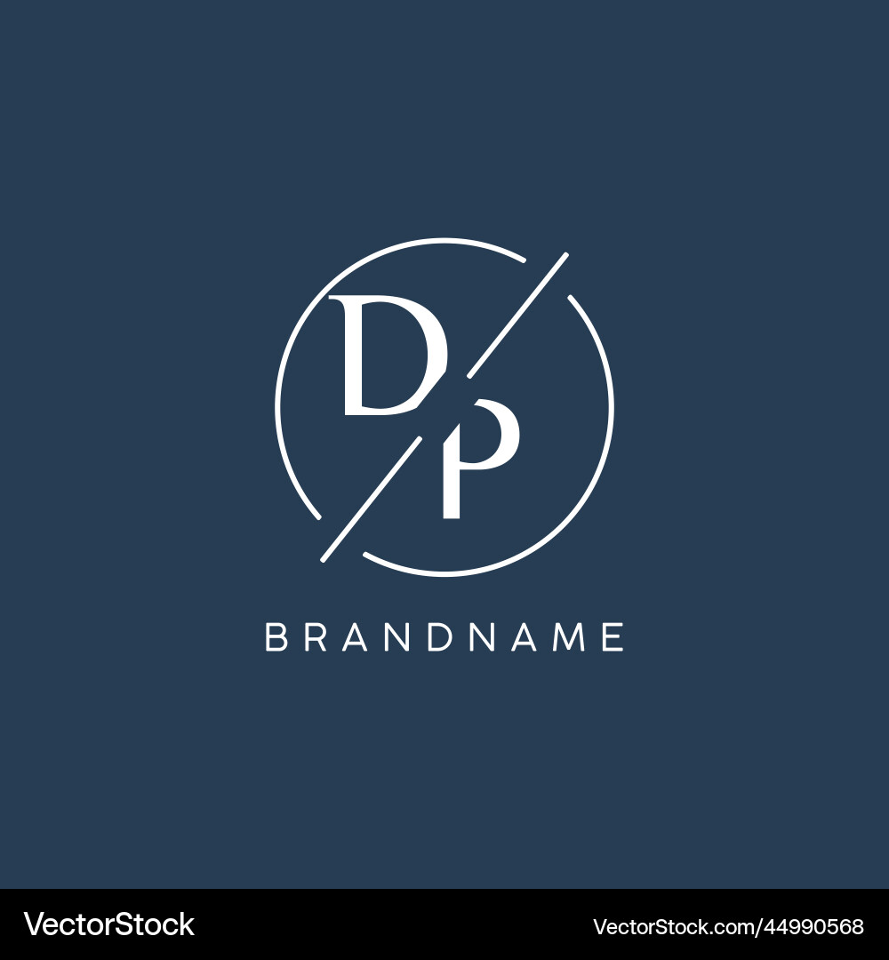 Initial letter dp logo monogram with circle line vector image