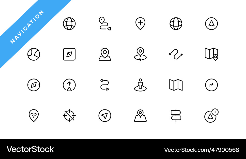 Location icons set navigation map pointer vector image