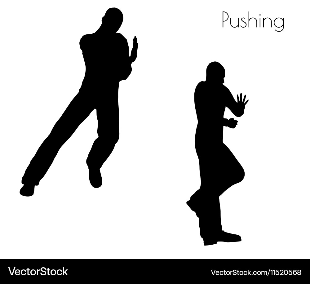 Man in pushing action pose vector image