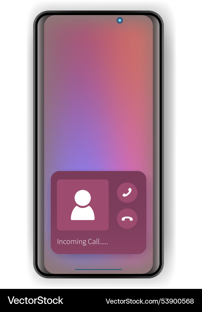 Modern mobile interface incoming call screen vector image