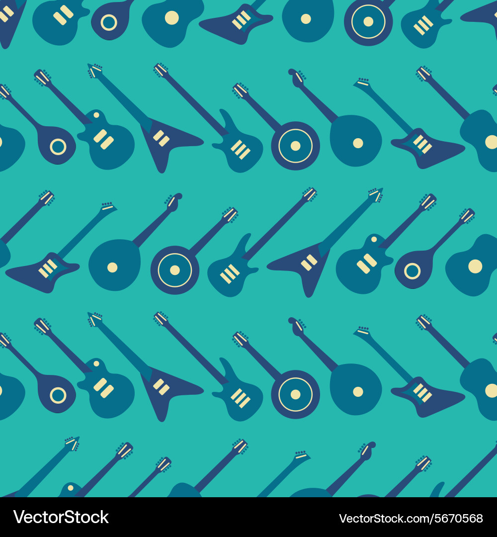 Seamless background with guitars Royalty Free Vector Image
