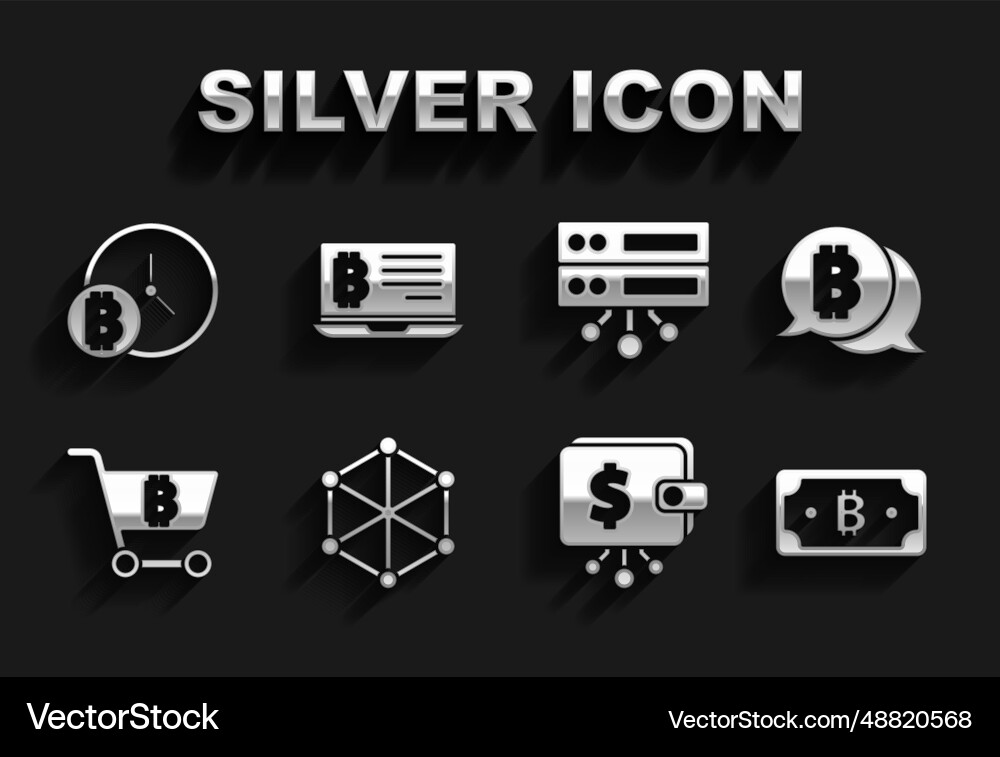 Set blockchain technology bitcoin cryptocurrency Set blockchain technology bitcoin cryptocurrency vector image