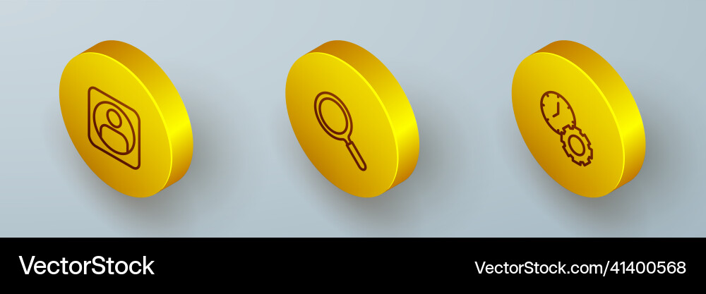 Set isometric line create account screen Vector Image