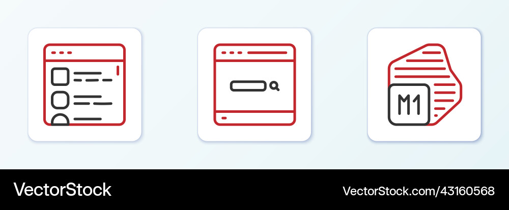 Set line processor browser files and search Set line processor browser files and search vector image