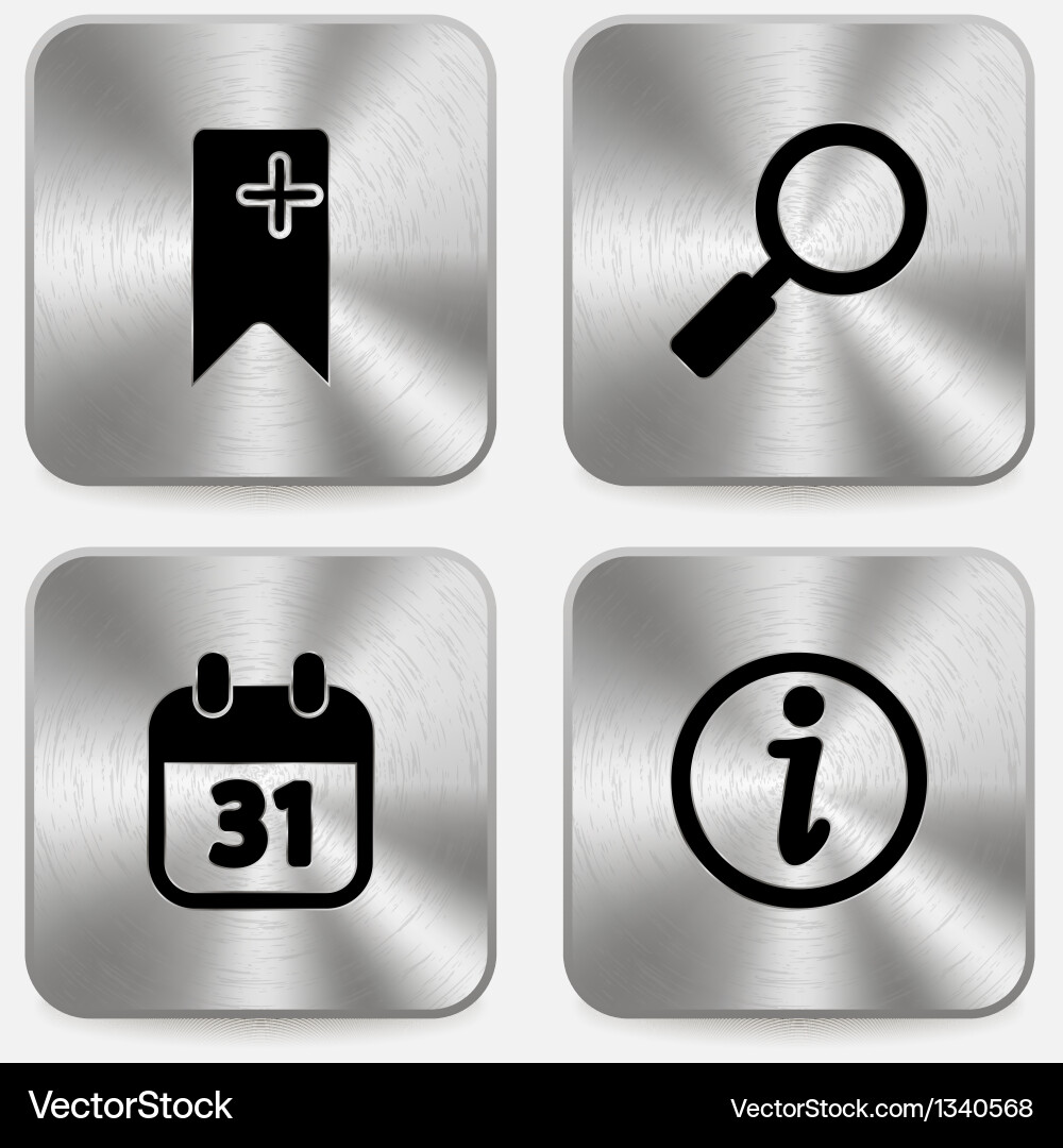 Set of web icons on metallic buttons vol3 vector image