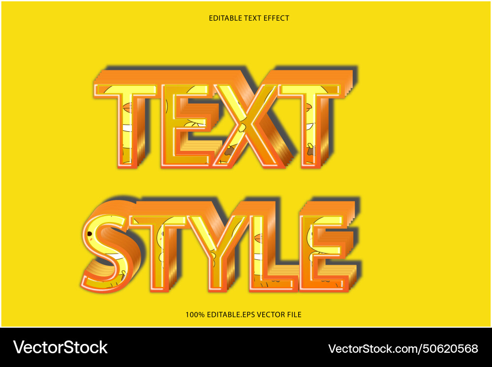 Text style editable effect 3d emboss Text style editable effect 3d emboss vector image