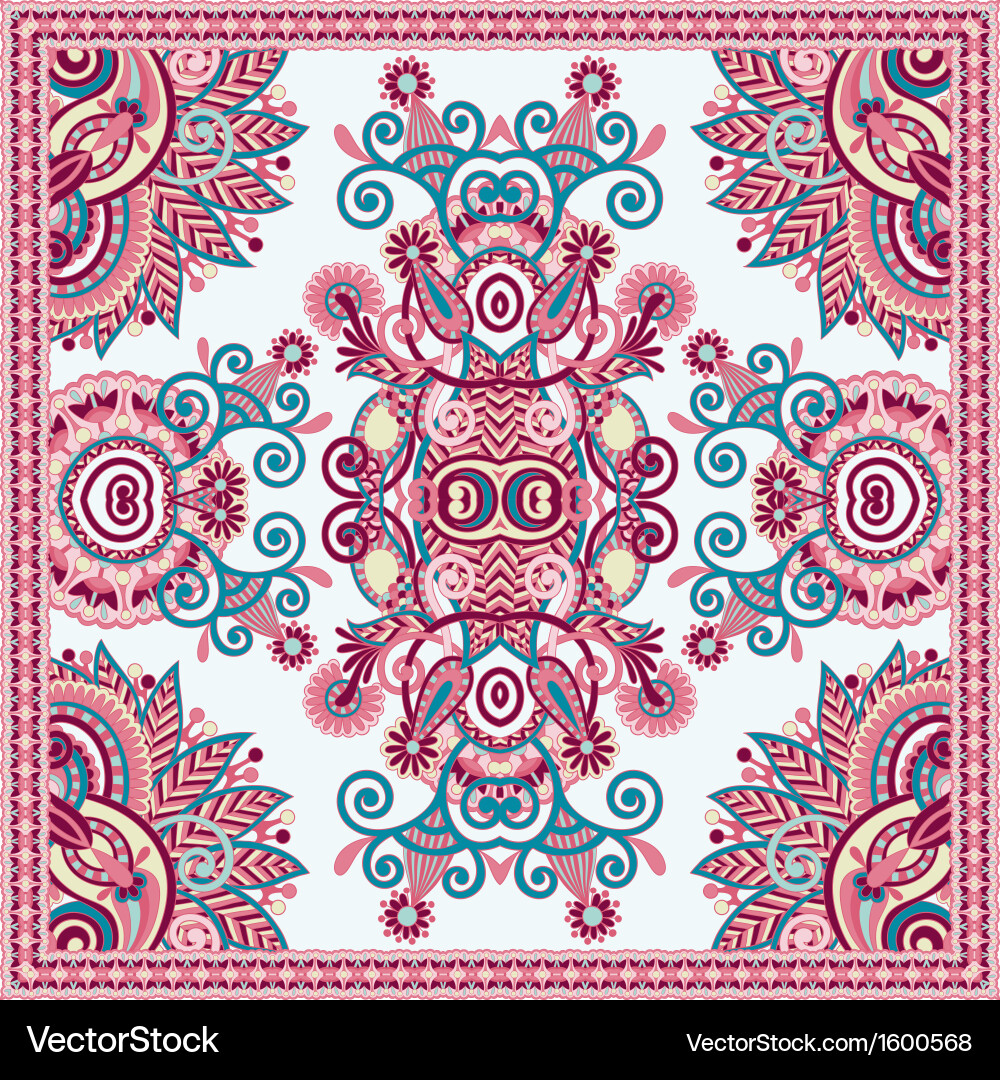 Traditionelle Zierblumenpaisley Bandanna vektorbild