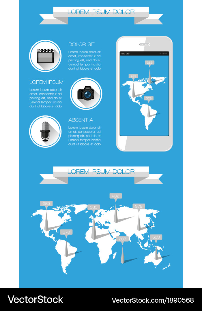 Ui infographics and web elements vector image