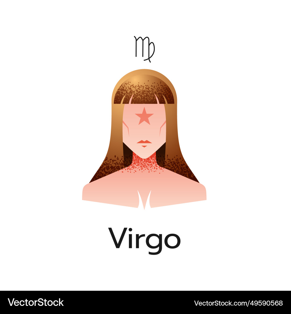 Virgo Sternzeichen Logo-Ikone isoliertes Horoskop Vektorbild