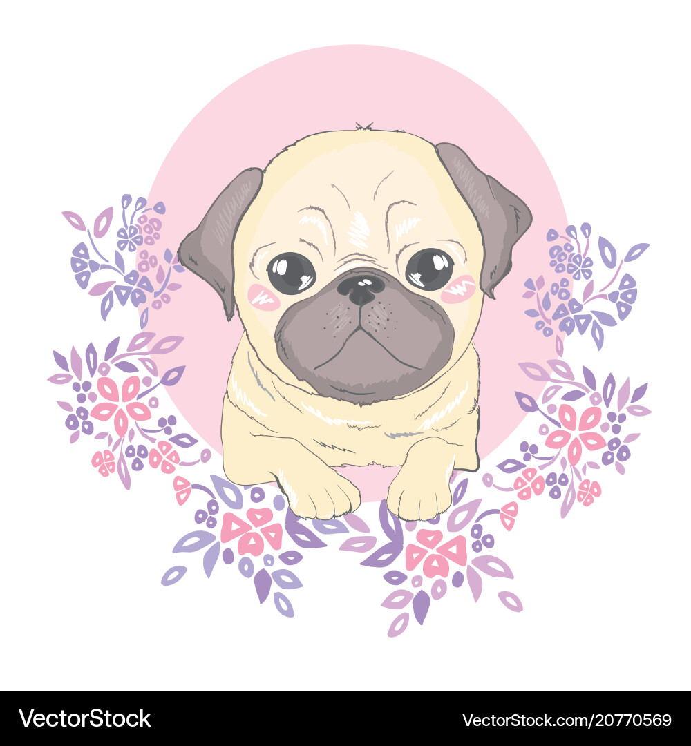 Adorable Welpenmuster Vektorbild
