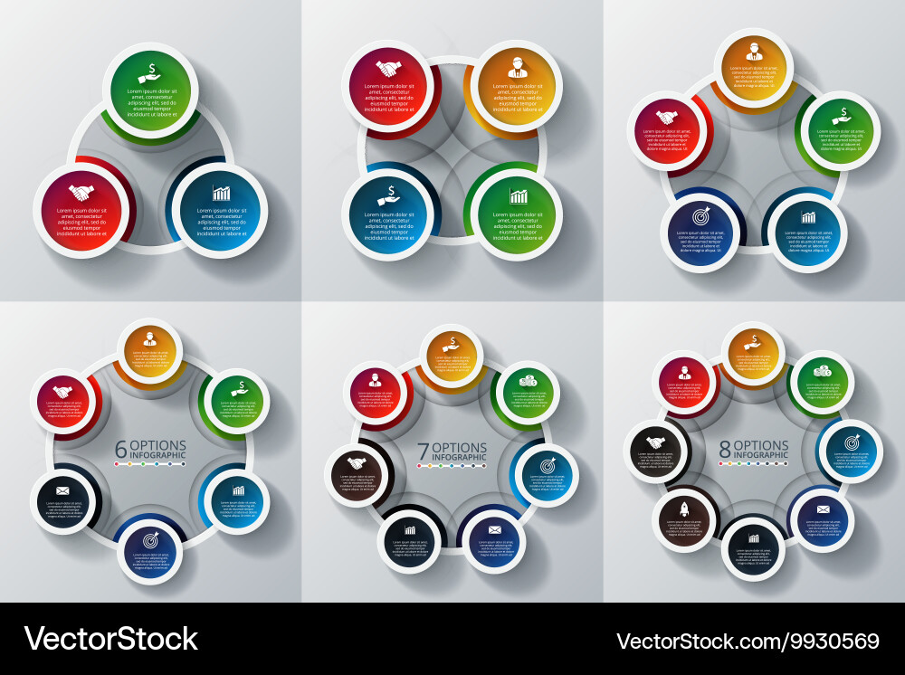 Circular Data Visualization Infographic vector image