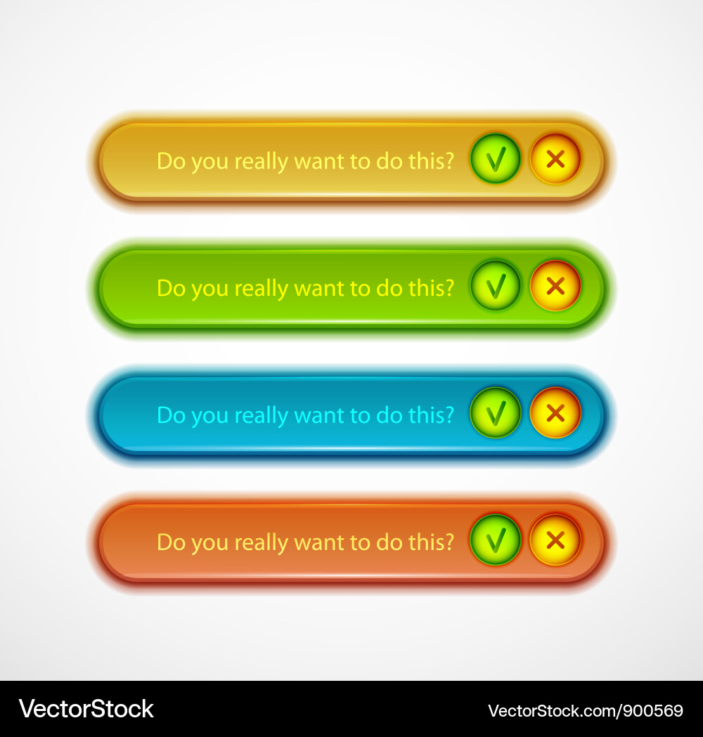 Confirmation dialog set Vector Image