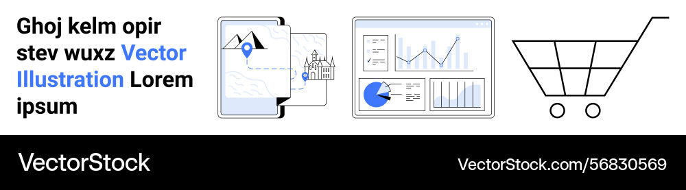 Data visualization with analytics dashboard and e Vector Image