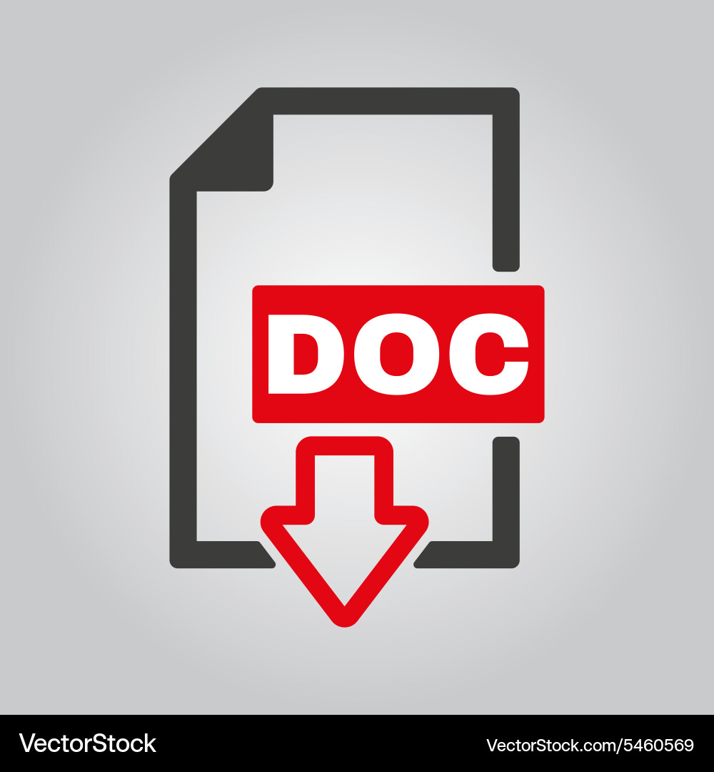 Doc icon text file format symbol flat vector image