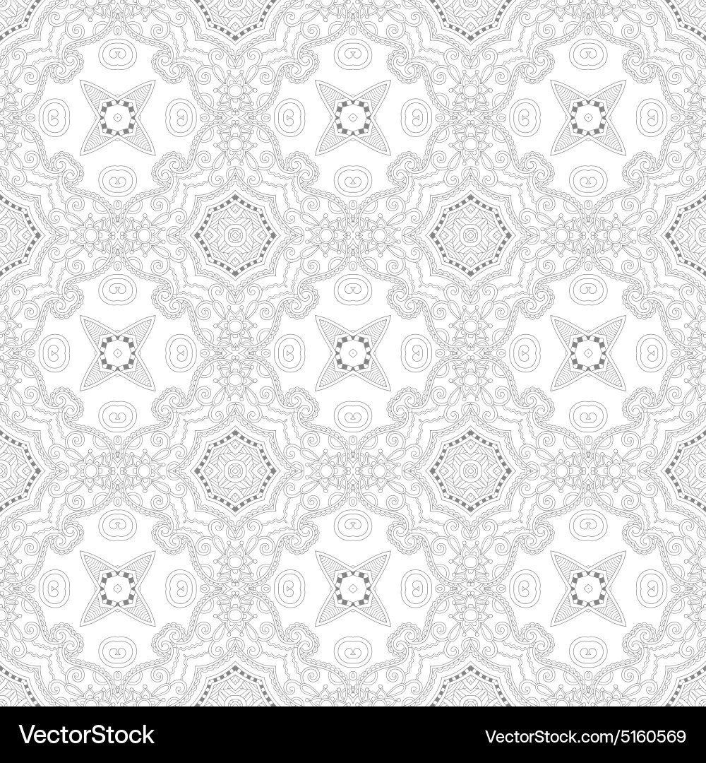Floral Paisley Coloring Page Vector Image