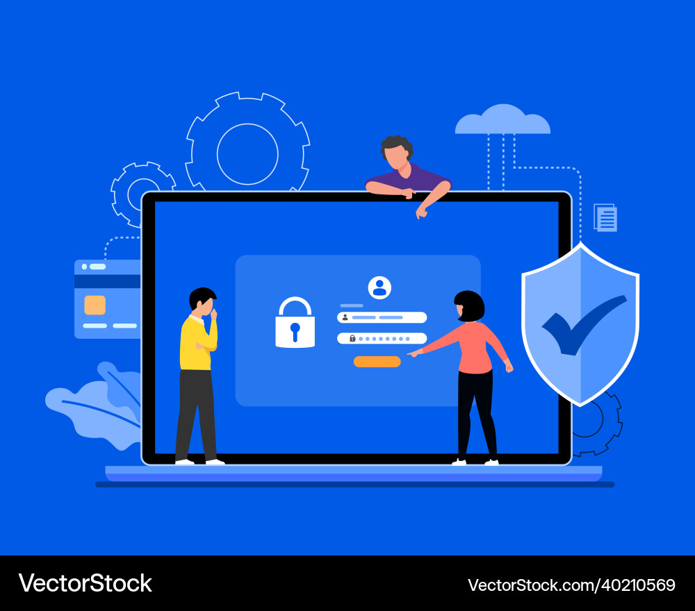 Global data security personal cyber Global data security personal cyber vector image