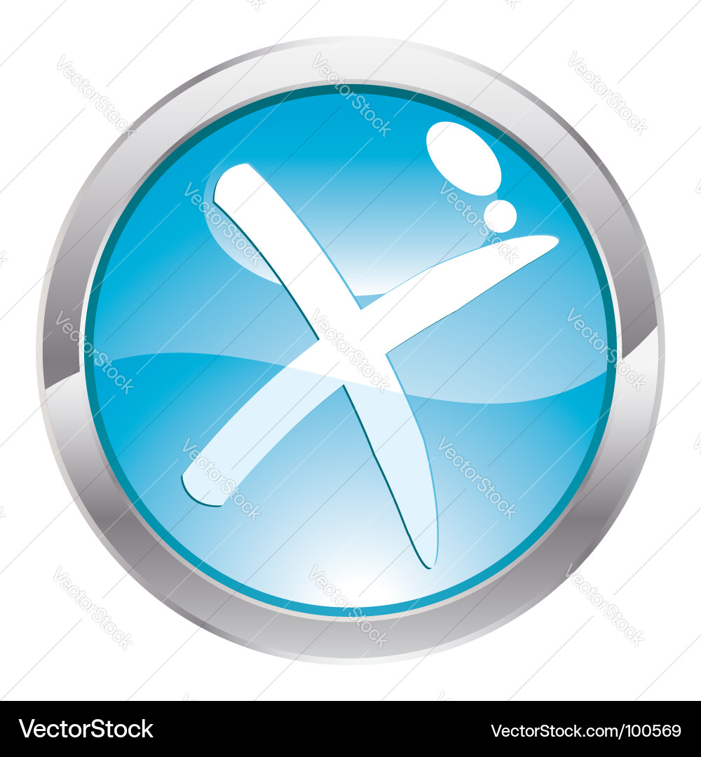 Glossy Cross Button vector image