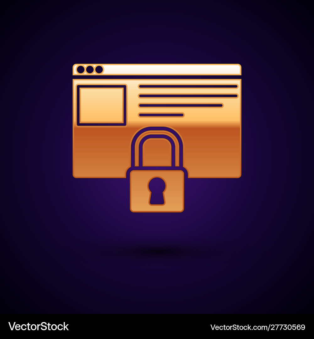 Gold secure your site with https ssl icon vector image