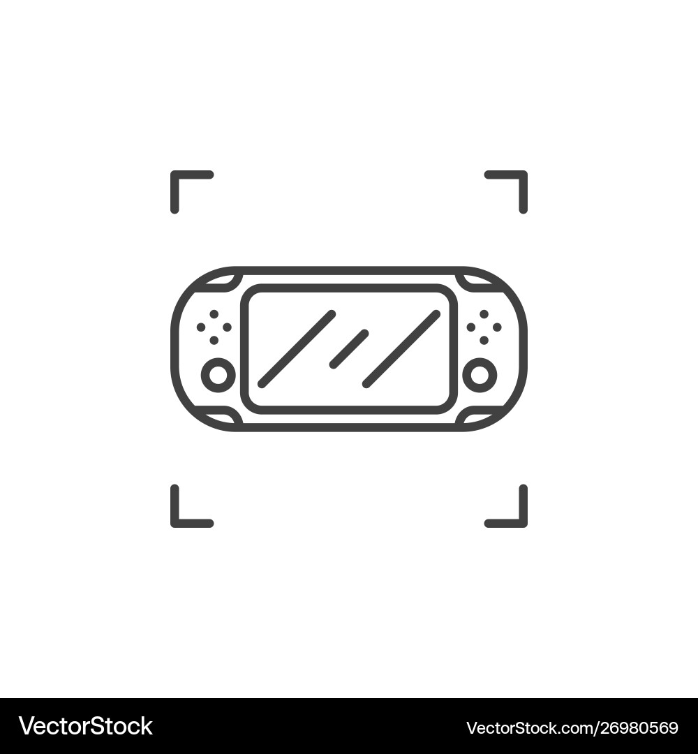 Handheld game console outline Handheld game console outline Vector Image